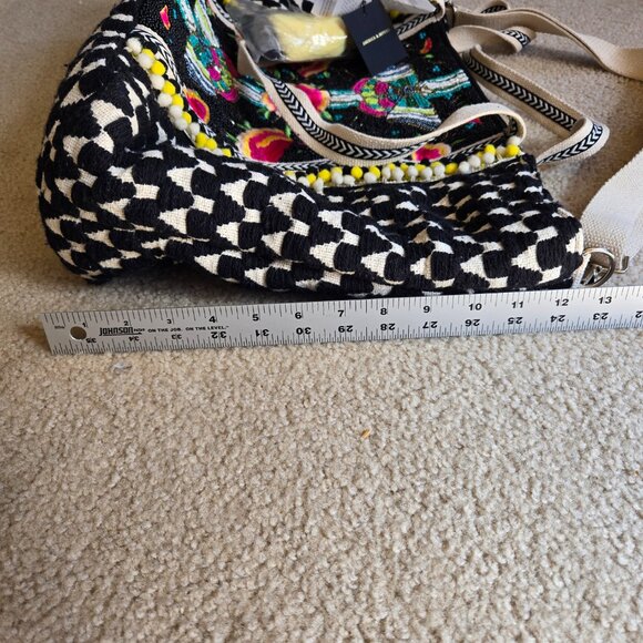 NWT America & Beyond Embellished Beaded Embroidered Tote--Midnight Butterflies - Picture 10 of 10